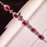TD® Argent Parure Pendentif Rouge Ensemble Bijoux Rétro/Chic Vintage Collier Boucles d'Oreilles Bracelet Cadeau Femme Cadeau