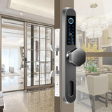 TD® Serrure à empreinte digitale en acier inoxydable Serrure porte en alliage d'aluminium Serrure à combinaison pour porte coulissan