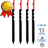 TD® Lot de 4 pièces de 18 cm Piquets de tente/ Épaisse chevilles de camping accessoires de tente en alliage ajustées Noire