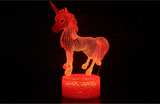 TD® Lampe 3D Veilleuse Licorne Variateur de Lumière 16 couleurs avec Télécommande USB Veilleuse LED Cadeau pour Enfants