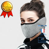 TD® Masque de velours Teddy gris chaud résistant au froid tissu lavable en plein air épaissi cyclisme masque respirant anti-poussièr