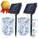 TD® 10 M Guirlande lumineuse LED en fil de cuivre solaire avec 8 Modes 100 lumières-couleur