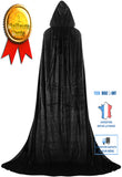 TD® Cape Noire Aspect Velours 170 cm Adultes Halloween /(Taille Unique) Capuche Nettoyage Facile Bonne Qualité Cosplay