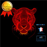 TD® Nouvelle Tête De Lion 3D Nuit Lumière Télécommande Télécommande Tactile Coloré 3D Petite Lampe De Table Cadeau Atmosphère Lampe