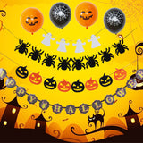 TD® Halloween decoration citrouille Fantôme Araignée Pull Drapeau Fleur 12 Pouces Halloween Ballon En Latex Ensemble