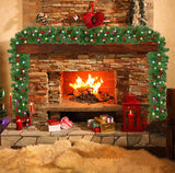Bandes de décoration de Noël Noël PVC pommes de pin fruits rougesdécoratif couleur lumières LED accessoires de décoration d'a