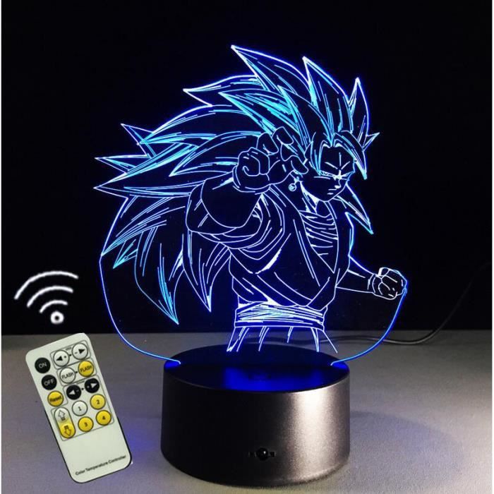 TD® Lampe optique poser décoratif tactile 7 couleurs illusion optique modèle dragon ball - faible consommation câble USB 3 piles AAA