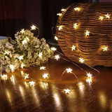 TD® Guirlande lumineuse LED impermeable en fil de cuivre d'etoile Lampe de fee de Noel Decor de fete de mariage, Blanc chaud 2 m