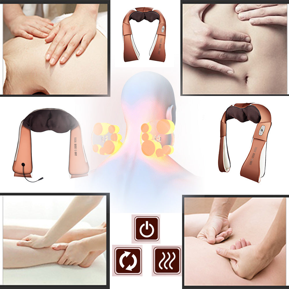 TD® Appareil de massage corps Pétrissage Châle Cervical Masseur Cou Multifonction Voiture Électrique Taille profondeur alimentation