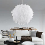 TD® Décoration de chambre à coucher salle d'exposition personnalité mode simple blanc rose rose rouge plume boule éclairage lustre