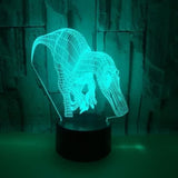 TD® Lampe optique poser décoratif tactile 7 couleurs illusion optique modèle dinosaure - faible consommation câble USB ou 3 piles AA