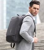 TD® Sac à Dos de Travail Mince Sac à Dos Ordinateur Portable 15 Pouces Sac à Dos d'affaires pour Hommes Anti-vol étanche USB, Noir