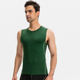 Gilet de fitness pour hommes, combinaison d'entraînement ajustée à haute élasticité, haut de sport évacuant l'humidité et à s