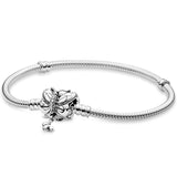 TD® Bracelet en argent sterling S925 tête de serrure chaîne en os de serpent chaîne de base hypoallergénique qui ne se décolore pas