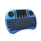 TD® Clavier Mini i8 Clavier QWERTY Sans Fil Design Ergonomique avec Touchpad Sommeil et Réveil Automatique / Bleu