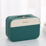 TD® Sac cosmétique pour femme boîte de rangement cosmétique valise mode voyage portable multifonctionnel luxe vert compartiments