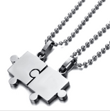 TD® MOD Cadeau Hommes Femmes Couple Puzzle en acier inoxydable Pendentif Collier en argent ylc037