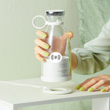 TD® Presse-agrumes portable presse jus compact sans fil rechargeable électrique bouteille verre 380ml couleur blanche gobelet étanch