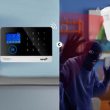 TD® Alarme tactile clavier graffiti intelligent wifi GSM alarme 2.4 pouces écran couleur TFT dispositif antivol multifonctionnel