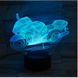 TD® Moto 3D cadeau atmosphère créative chambre veilleuse