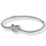 TD® S925 bracelet en argent sterling boucle papillon mode simple hypoallergénique ne se décolore pas chaîne en os de serpent bricola