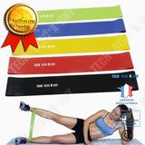 TD® Bande de Résistance Set (5) Musculation/ Bande Élastique Fitness Équipement d'Exercices pour Musculation Pilates Squat Sport