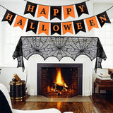 TD® Halloween decoration nappe d'Halloween Ensemble de Chemin de Table Style Maille de Dentelle Noire