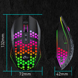 TD® Souris de conception en nid d'abeille, souris de jeu filaire, éclairage RVB, souris USB pour ordinateur de sport