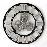 TD® Style européen salon horloge murale art rétro moderne engrenage créatif horloge personnalité maison bar décoration horloge