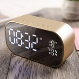TD® Double Président Miroir Haut-parleur Bluetooth FM Support Horloge @co5351