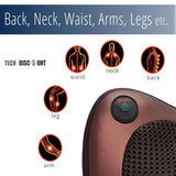 TD® Coussin massant de voiture électrique oreiller cervicale masseur ménage chauffage infrarouge pétrissage tête de massage d'épaule