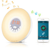 TD® Réveil lumineux, Réveil Sunrise Simulation Veilleuse crépusculaire avec lumière naturelle, radio FM commande tactile et chargeur