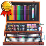 Ensemble de papeterie en bois, ensemble de pinceaux à dessin pour enfants, 142 pièces de fournitures d'art en plomb de couleu