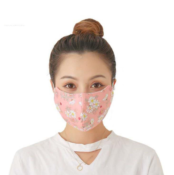 TD® Masques pour hommes et  anti-smog masques anti-poussière et chaleur imprimés de fleurs roses en automne et en hiver