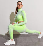 Costume de yoga sport costume de yoga running fitness nylon nylon à séchage rapide pantalon à manches longues convient aux fe