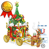TD® Wapiti de Noël Voiture avec Lumières Puzzle Compatible avec Lego Petites Particules Blocs de Construction Cadeau pour Enfants