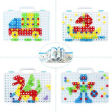 237 Pièces Mosaique Enfant Puzzle 3D Jeu Construction Jouet Montessori Perceuse Électronique Créatif Jouet Jeux Éducatifs