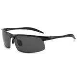 TD® Lunettes de soleil Europe et Amérique Aluminium Magnésium Demi-cadre Mode Hommes Outdoor Riding Sunscreen Sports Lunettes de sol