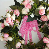 Guirlande de noël simulation guirlande heurtoir de porte décoration de mariage salon décoration rose guirlande de soie
