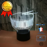 TD® Nouvelle Moto 3D Lumière Colorée 3D Led Dégradé Lumière Illusion Lumière Tactile Télécommande 3D Led Petite Lampe De Table