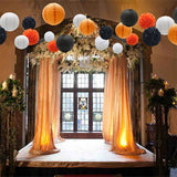 TD® Halloween decoration partie Ventilateur Papier Décoratif Ensemble Arrière Plan Décoratif Ventilateur Papier Noir Orange