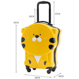 TD® Valise à roulettes pour enfants 20 pouces 3D bagage trois dimensions roue universelle valise enfants école primaire motif lion