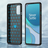 TD® Pour OnePlus 8T Coque de téléphone Motif en fibre de carbone Coque souple en silicone résistant aux chutes