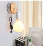 Lampe de chevet nordique applique chambre simple moderne L chambre fond mur boutique noir et blanc bois art applique murale s