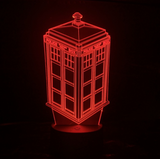 TD® Décoratif USB Cabine téléphonique 7 couleurs Télécommande Illusion d'optique Veilleuse 3D Visualisation Table Lampes de  OP32362