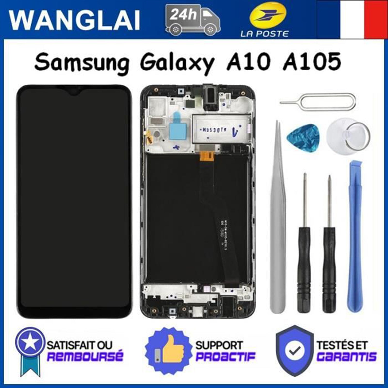 TD® Ecran Samsung Galaxy a10 2019 a105 complet Avec kit à outils - noir remplacement réparation installation rapide et facile soi-mê