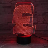 TD® Lampe optique poser décoratif tactile 7 couleur illusion optique modèle livre sterling faible consommation câble USB 3 piles AAA