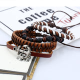 TD® Bracelet de costume rétro simple européen et américain bracelet de combinaison de cuir de corde de chanvre pour hommes
