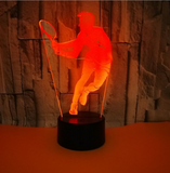 TD® Décoratif USB Tennis 7 Couleurs Télécommande Illusion Optique Veilleuse 3D Visualisation Tableau Lampes De Bureau 3D Glow LED @M