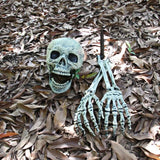 TD® Crâne et Mains de Squelette Humain / Décoration Halloween / Accessoires pour Fêtes à thème/ Horrible en plastique/ Kit Déco